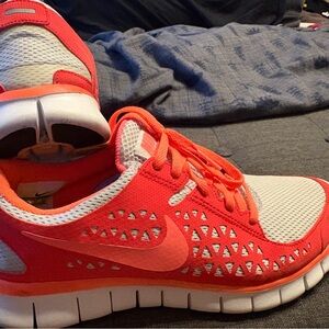 Nike Coral and White Running Shoes